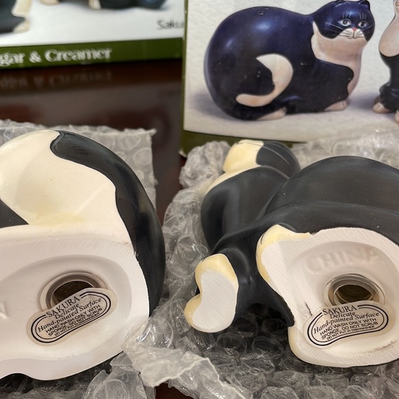🎁 Rare Warren Kimble Cat Collection Sugar&Creamer AND Salt&Pepper Shaker - Picture 6 of 14